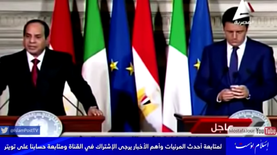 Sissi ignorait par le premier ministre italien